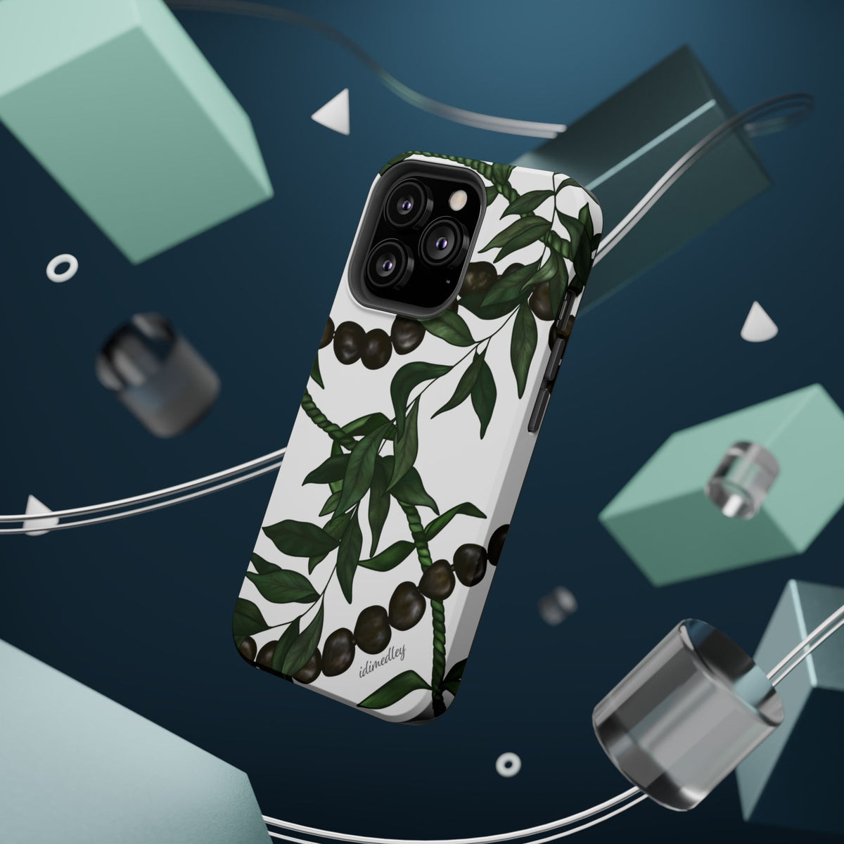 Kukui Nut, Maile, Ti Leaf Lei (White), MAGSAFE