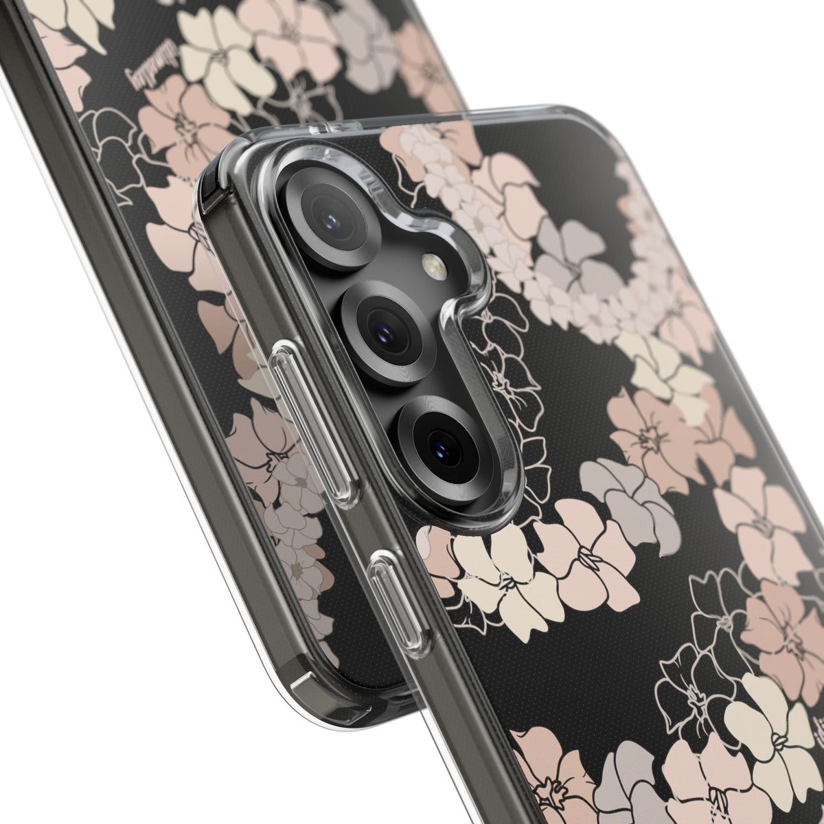 Puakenikeni En Face Flower Leis (Peachy Pinks) CLEAR Case