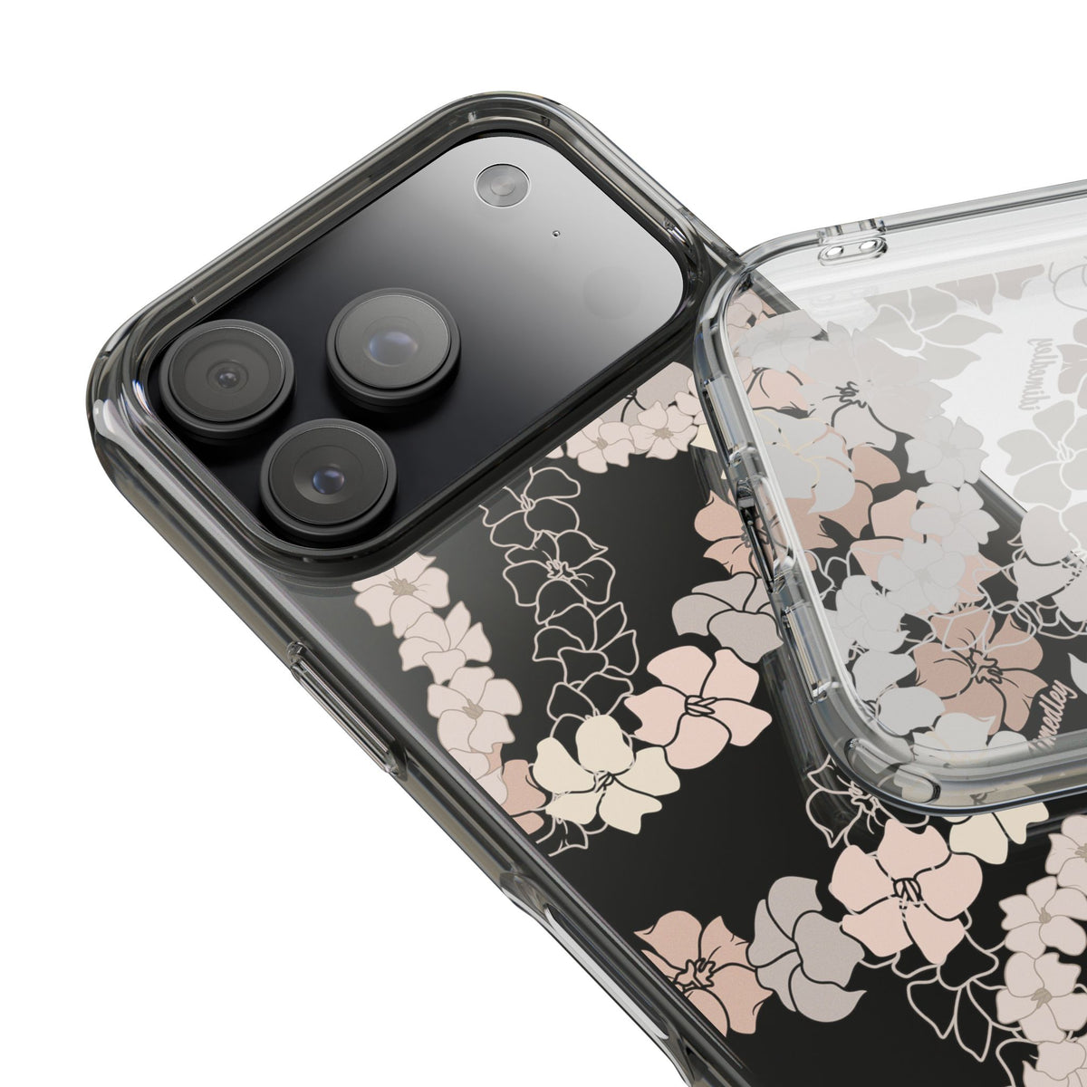Puakenikeni En Face Flower Leis (Peachy Pinks) CLEAR Case