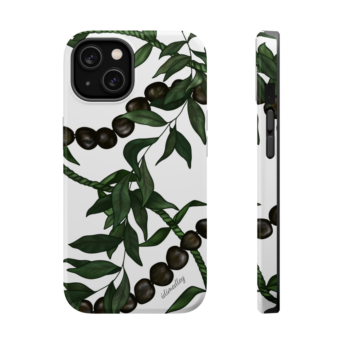 Kukui Nut, Maile, Ti Leaf Lei (White), MAGSAFE