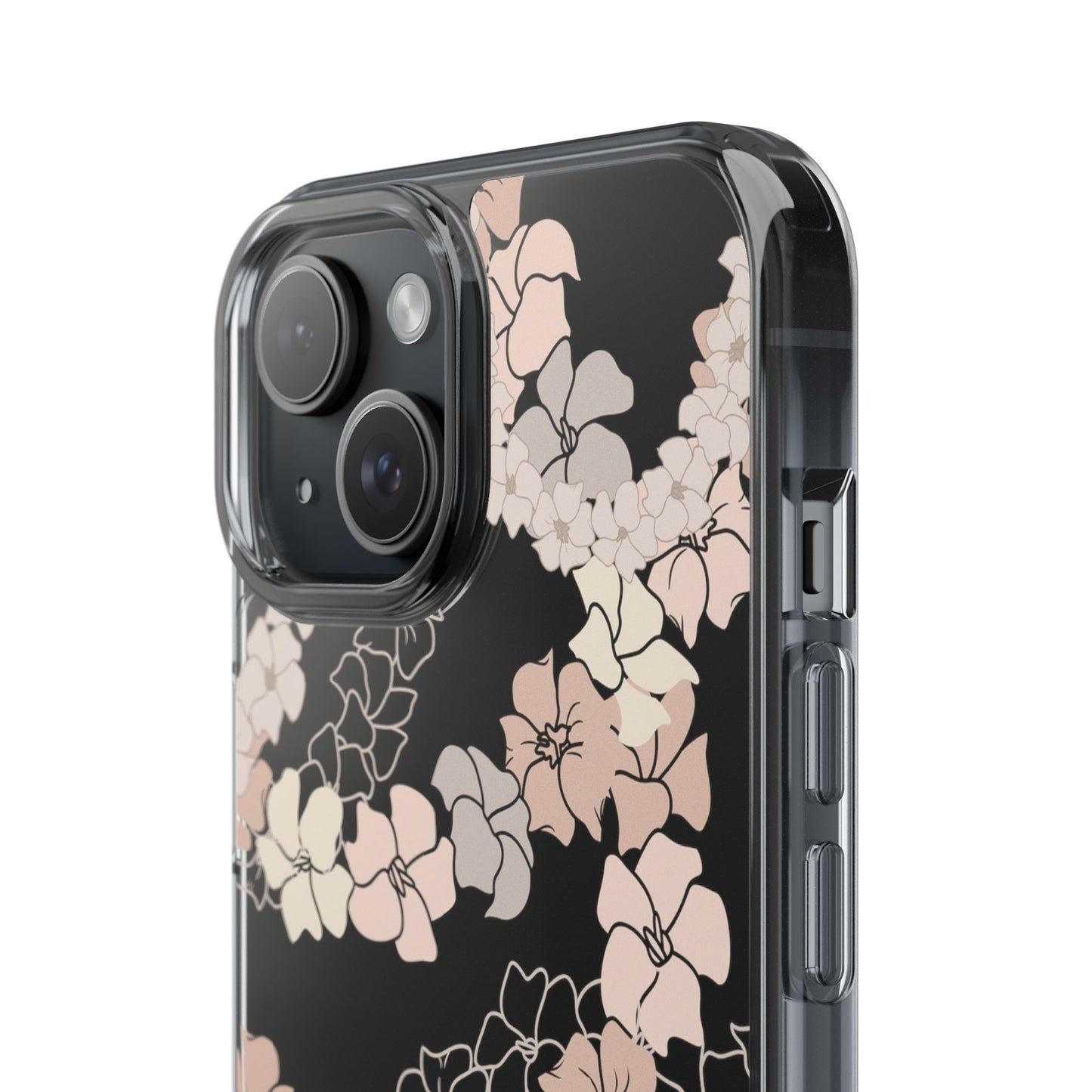 Puakenikeni En Face Flower Leis (Peachy Pinks) CLEAR Case