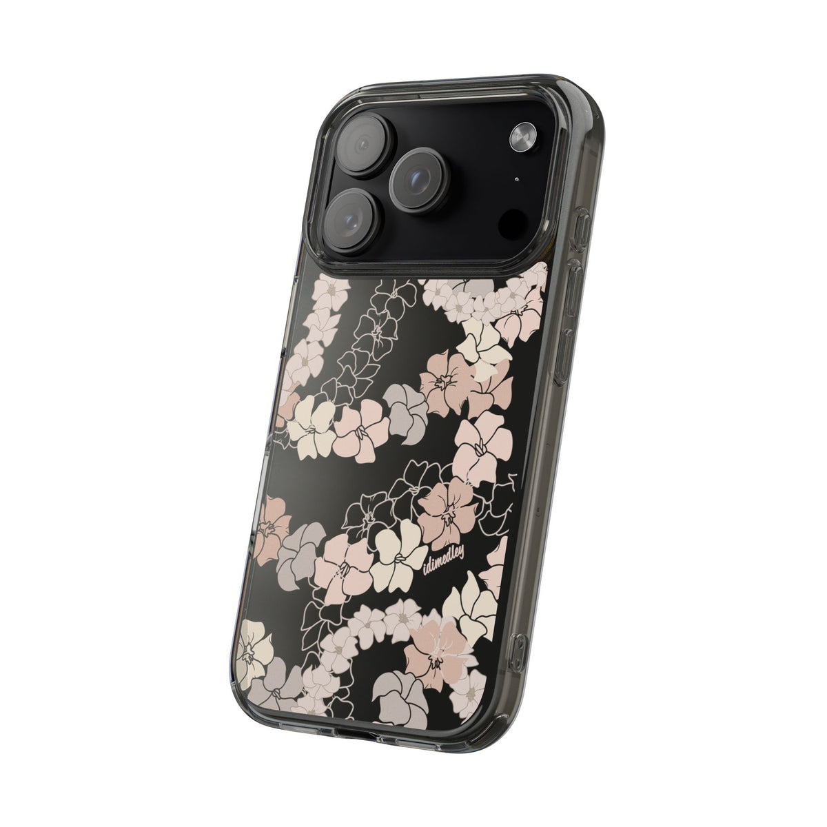 Puakenikeni En Face Flower Leis (Peachy Pinks) CLEAR Case