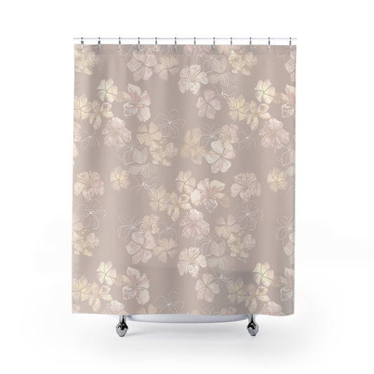 Shower Curtain- Plumeria Stamped Impressions