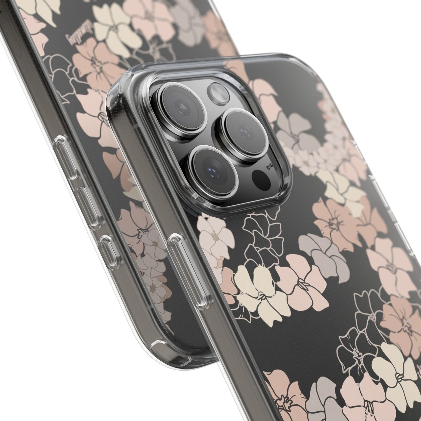 Puakenikeni En Face Flower Leis (Peachy Pinks) CLEAR Case