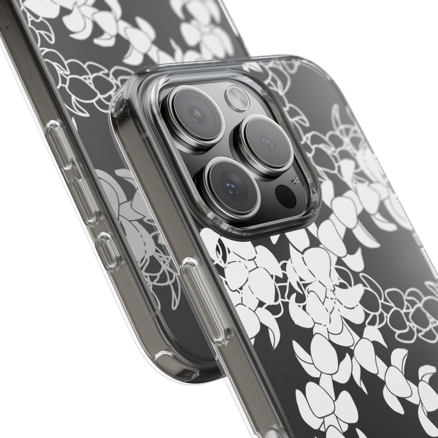 Puakenikeni Curvilinear Lei CLEAR Phone Case