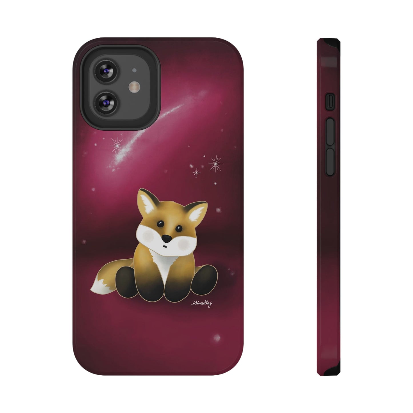 Fox in Magenta Starry Night Skies