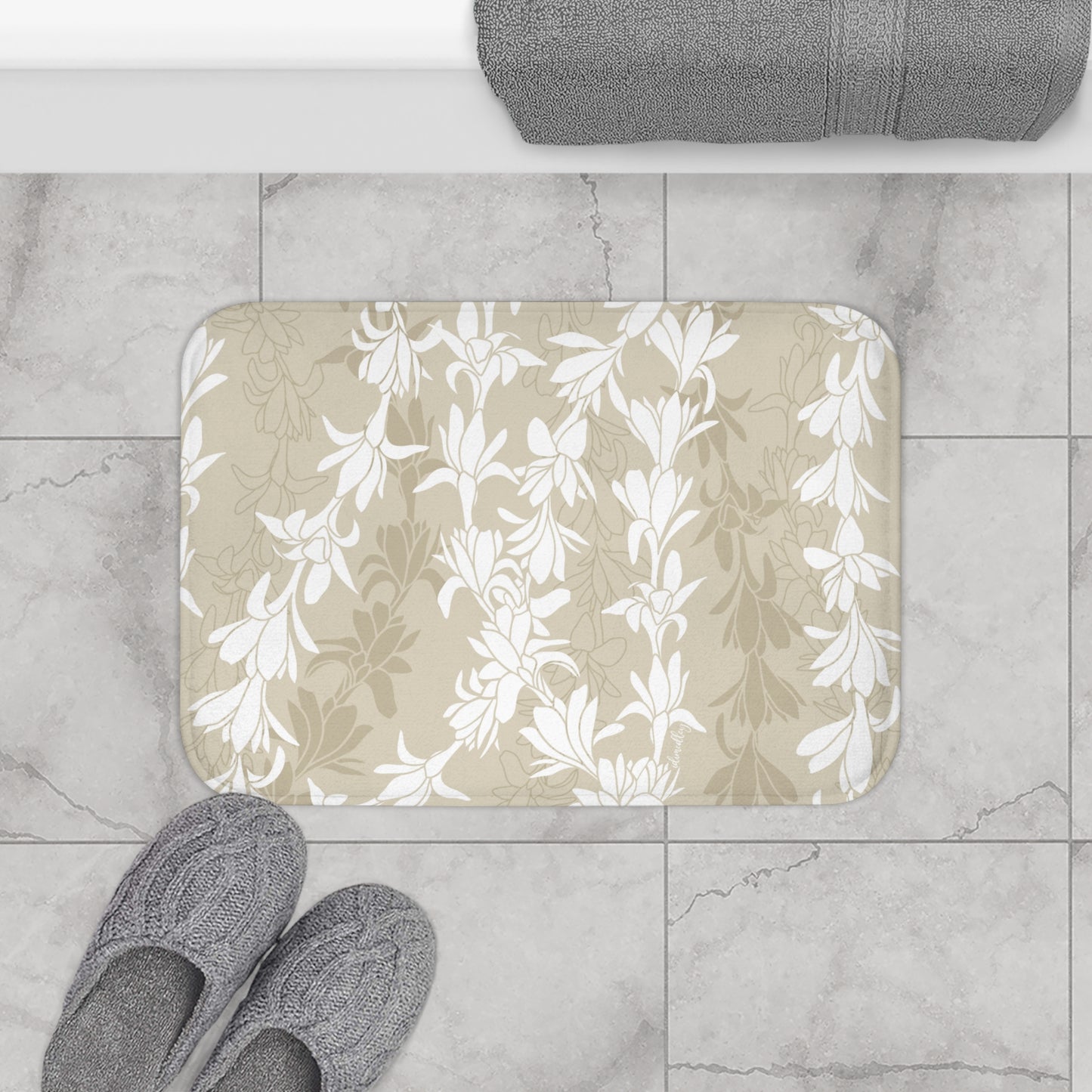 Bath Mat- Tuberoses for Nohea (Sand)