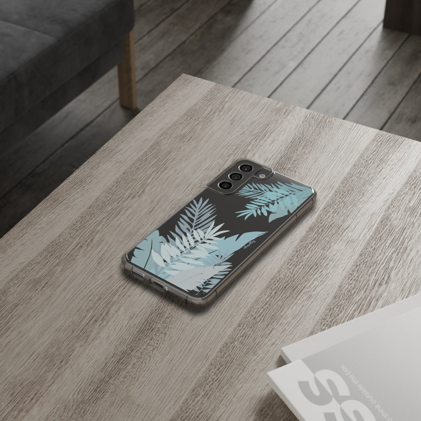 Whispering Leaves (Blue) CLEAR Case
