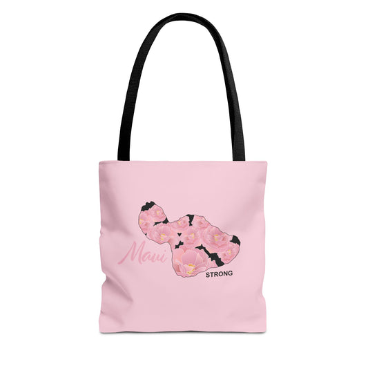 Tote bag- Maui Strong Lokelani Island Pink and Black, Proceeds Donated for Lahaina Wildfire Relief