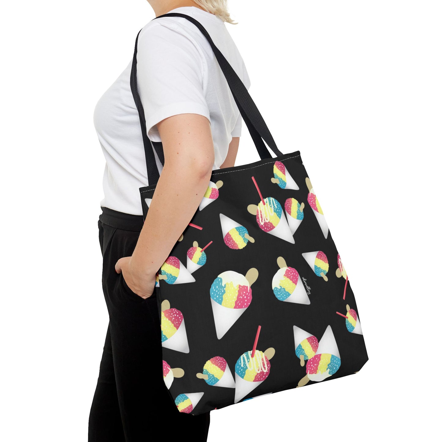 Tote bag- Rainbow Shave Ice/Snow Cones (Black)