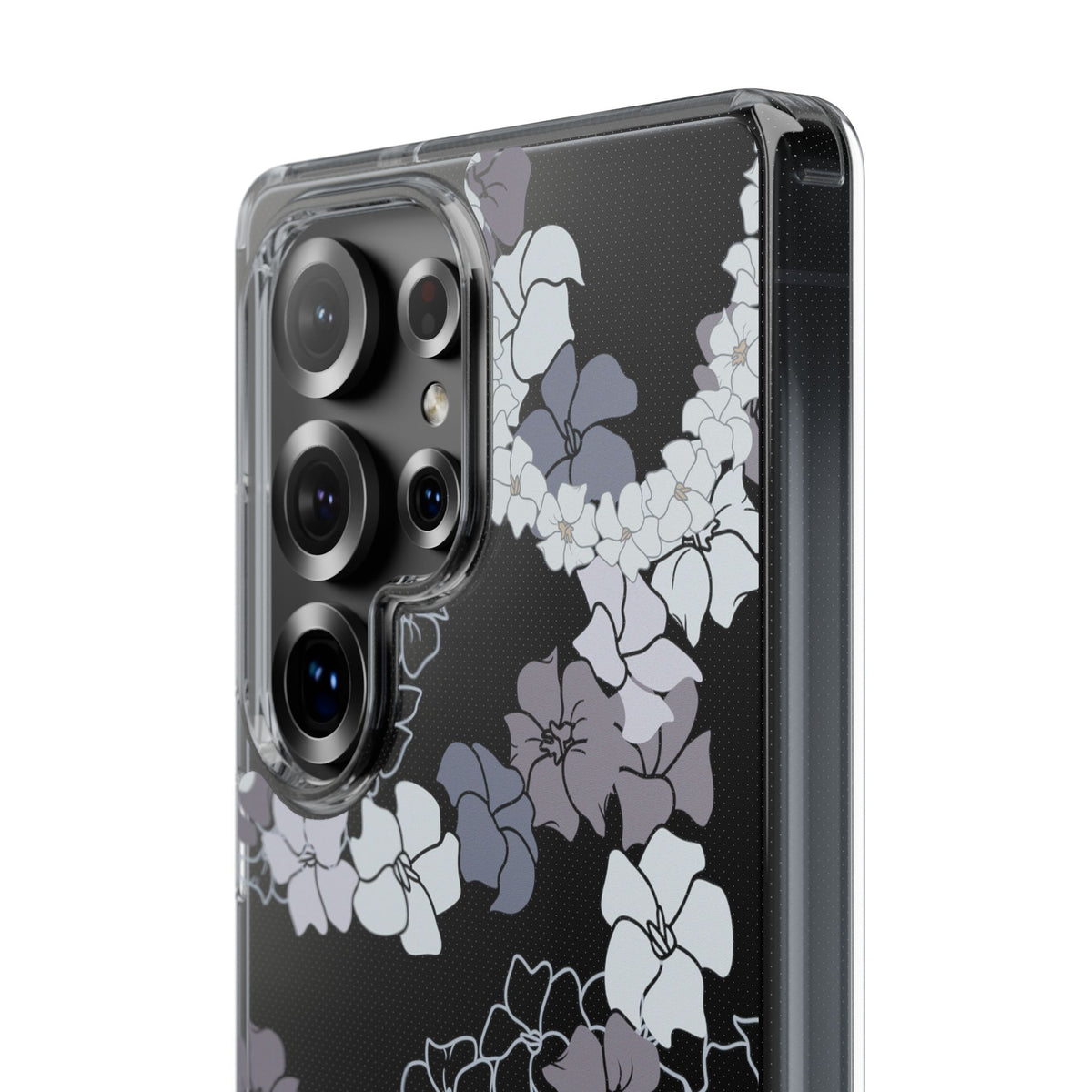 Puakenikeni En Face Flower Leis (Blue and Purple) CLEAR Case