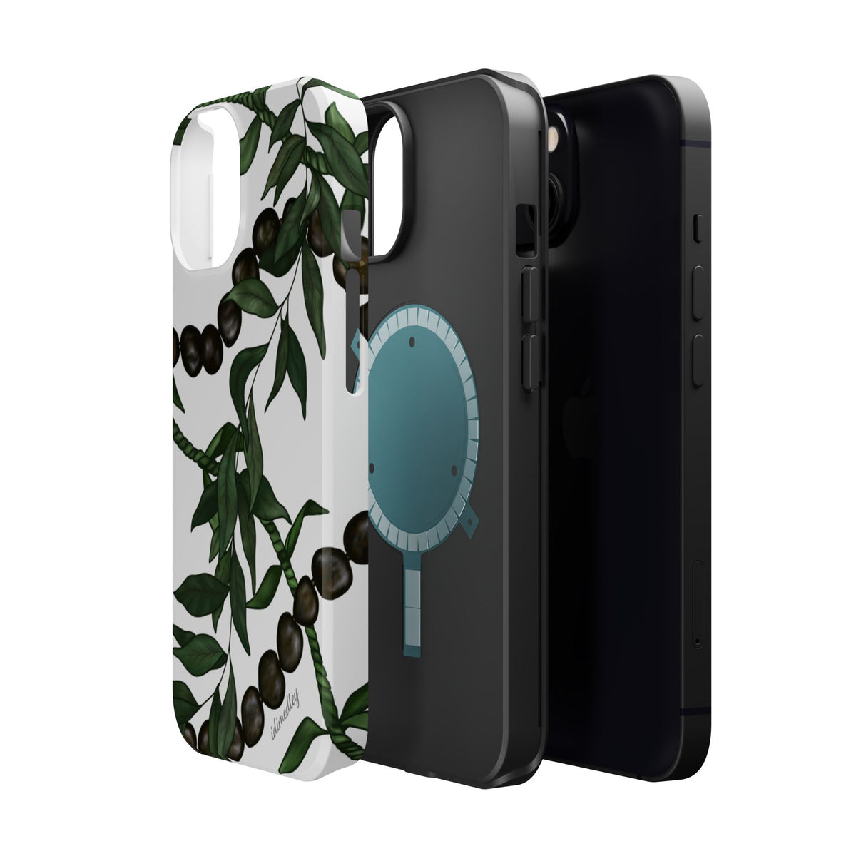 Kukui Nut, Maile, Ti Leaf Lei (White), MAGSAFE