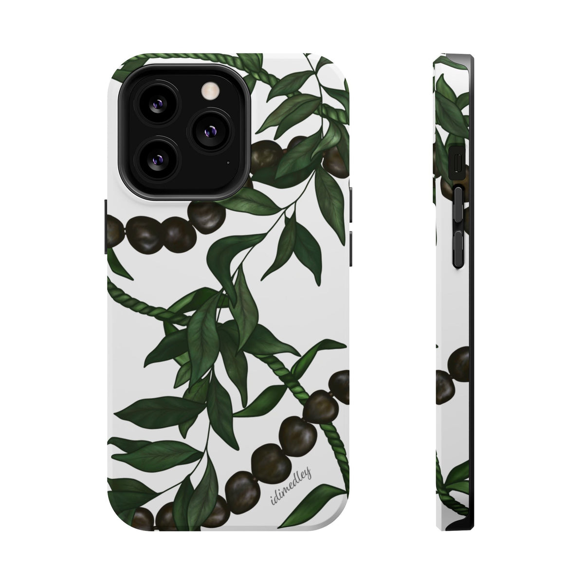 Kukui Nut, Maile, Ti Leaf Lei (White), MAGSAFE