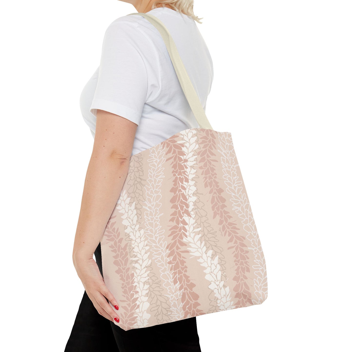 Tote bag- White Ginger Kisses in Peach