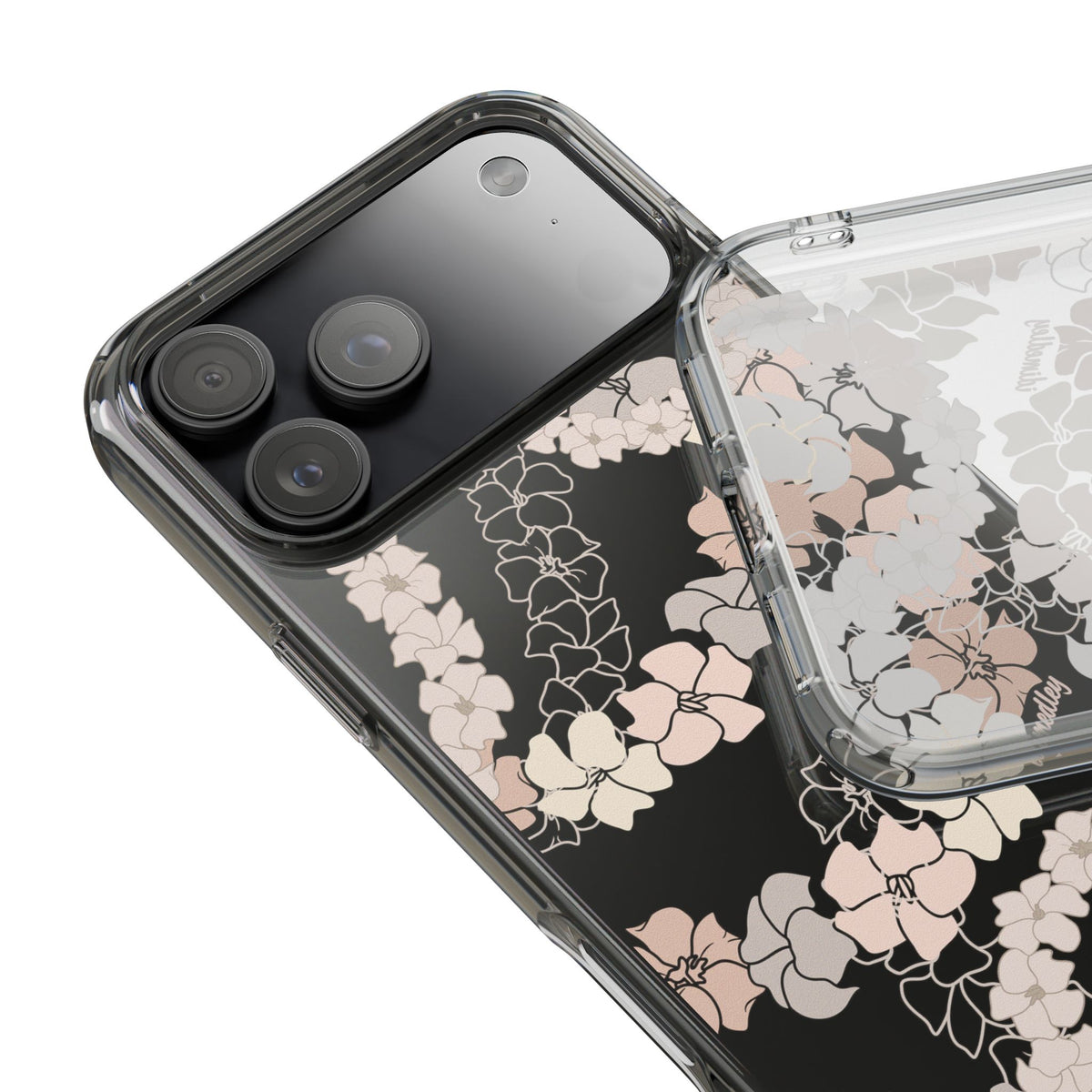 Puakenikeni En Face Flower Leis (Peachy Pinks) CLEAR Case