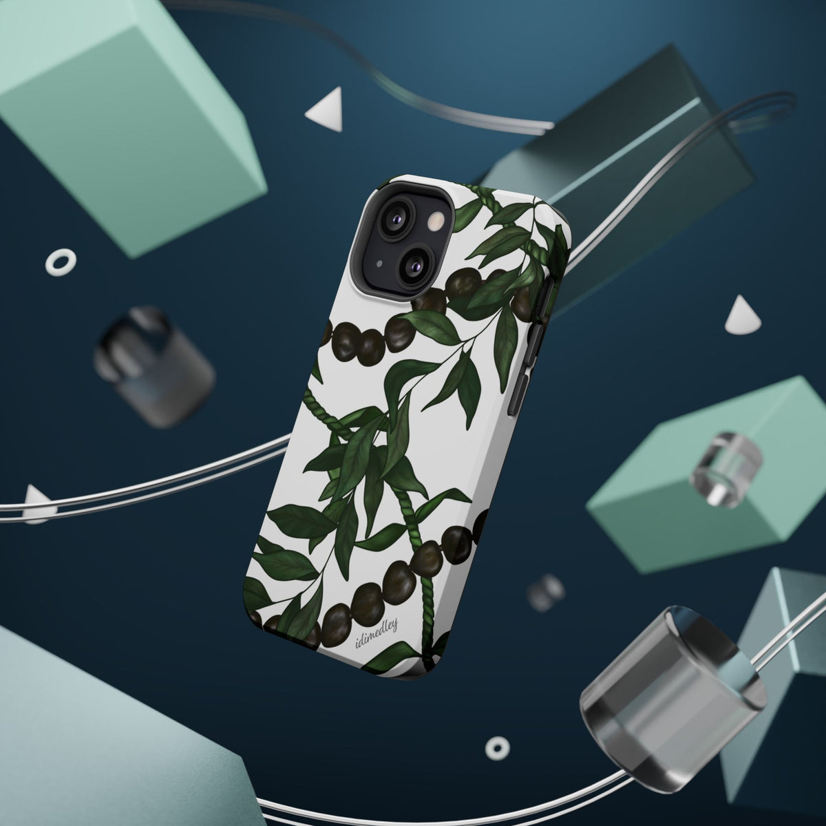 Kukui Nut, Maile, Ti Leaf Lei (White), MAGSAFE