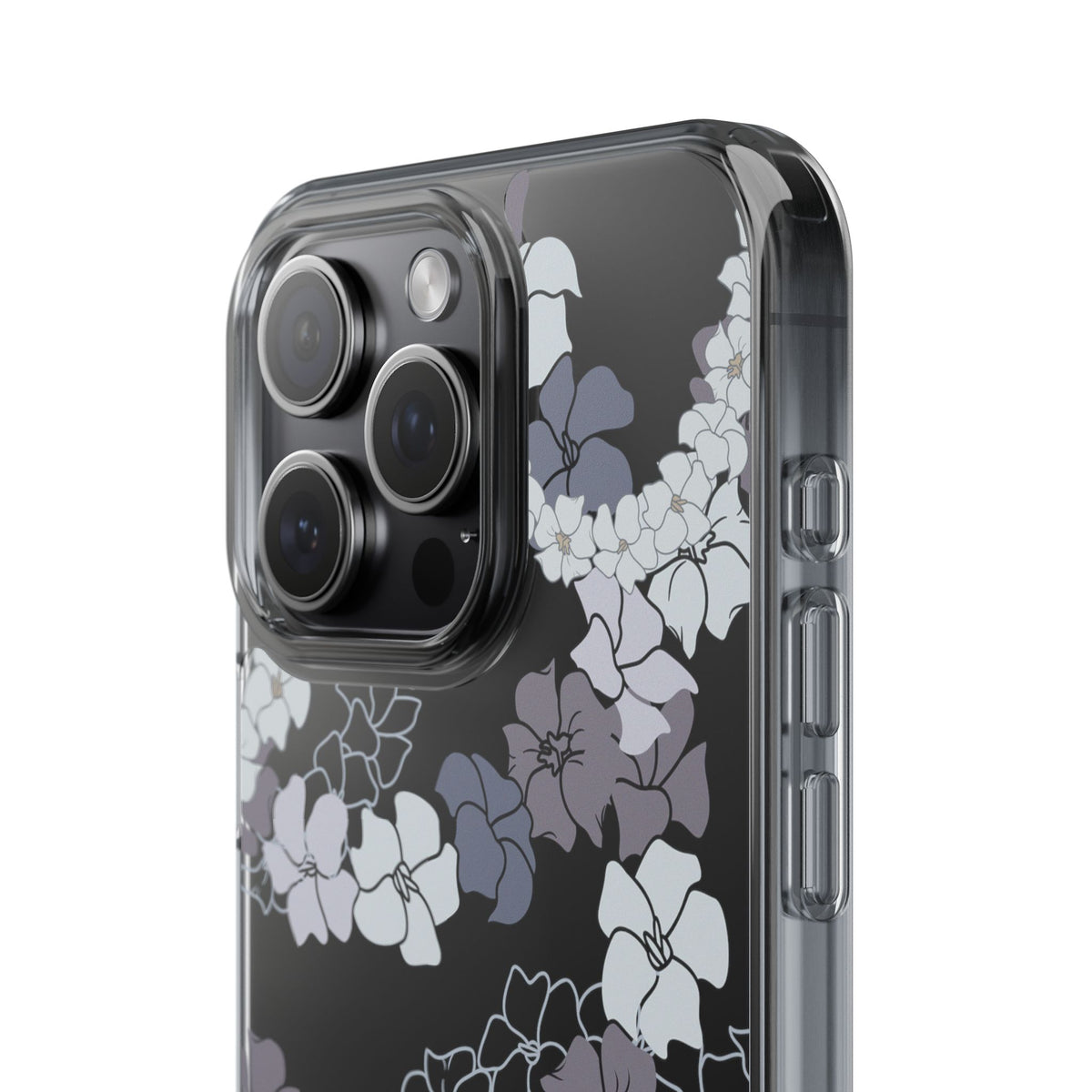 Puakenikeni En Face Flower Leis (Blue and Purple) CLEAR Case