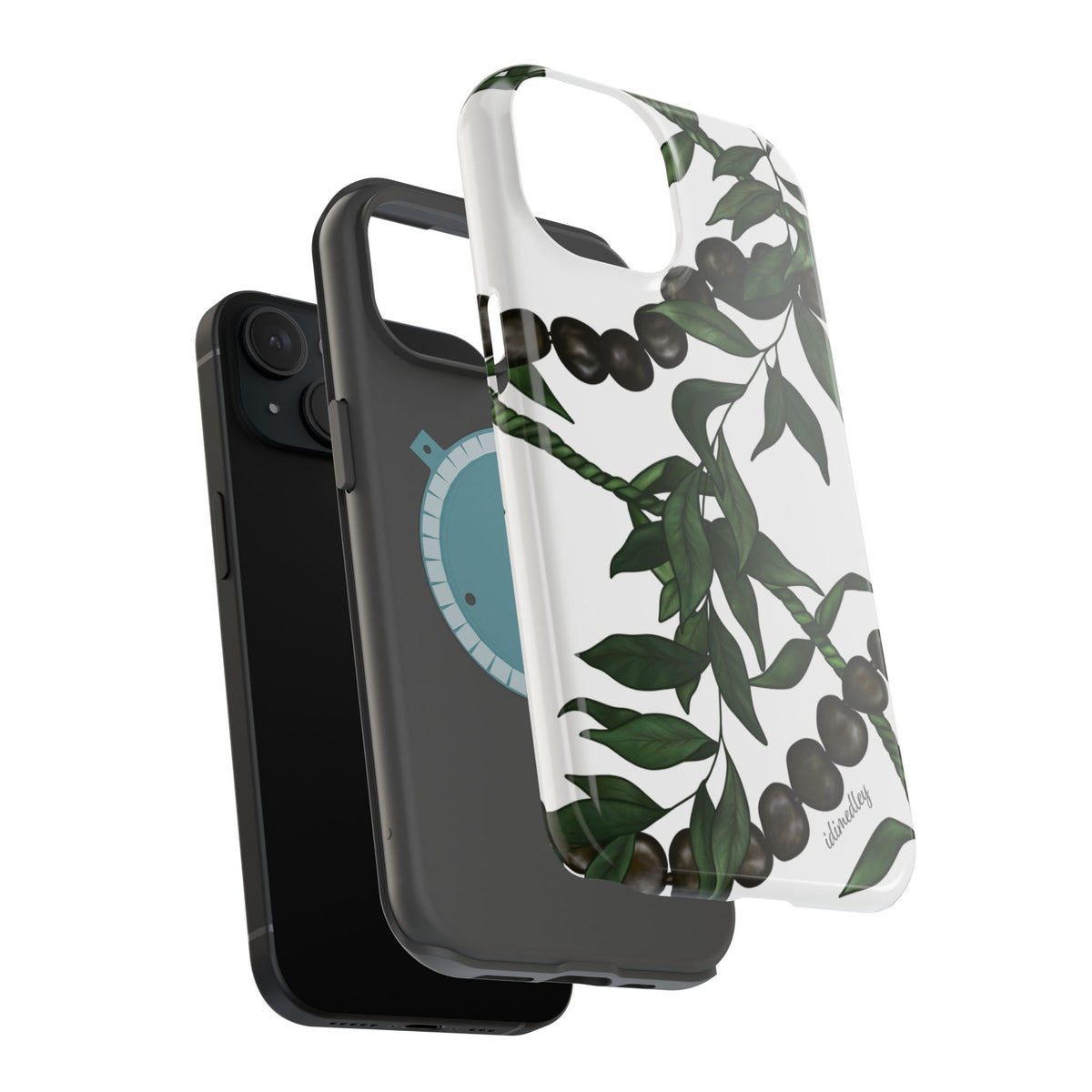 Kukui Nut, Maile, Ti Leaf Lei (White), MAGSAFE