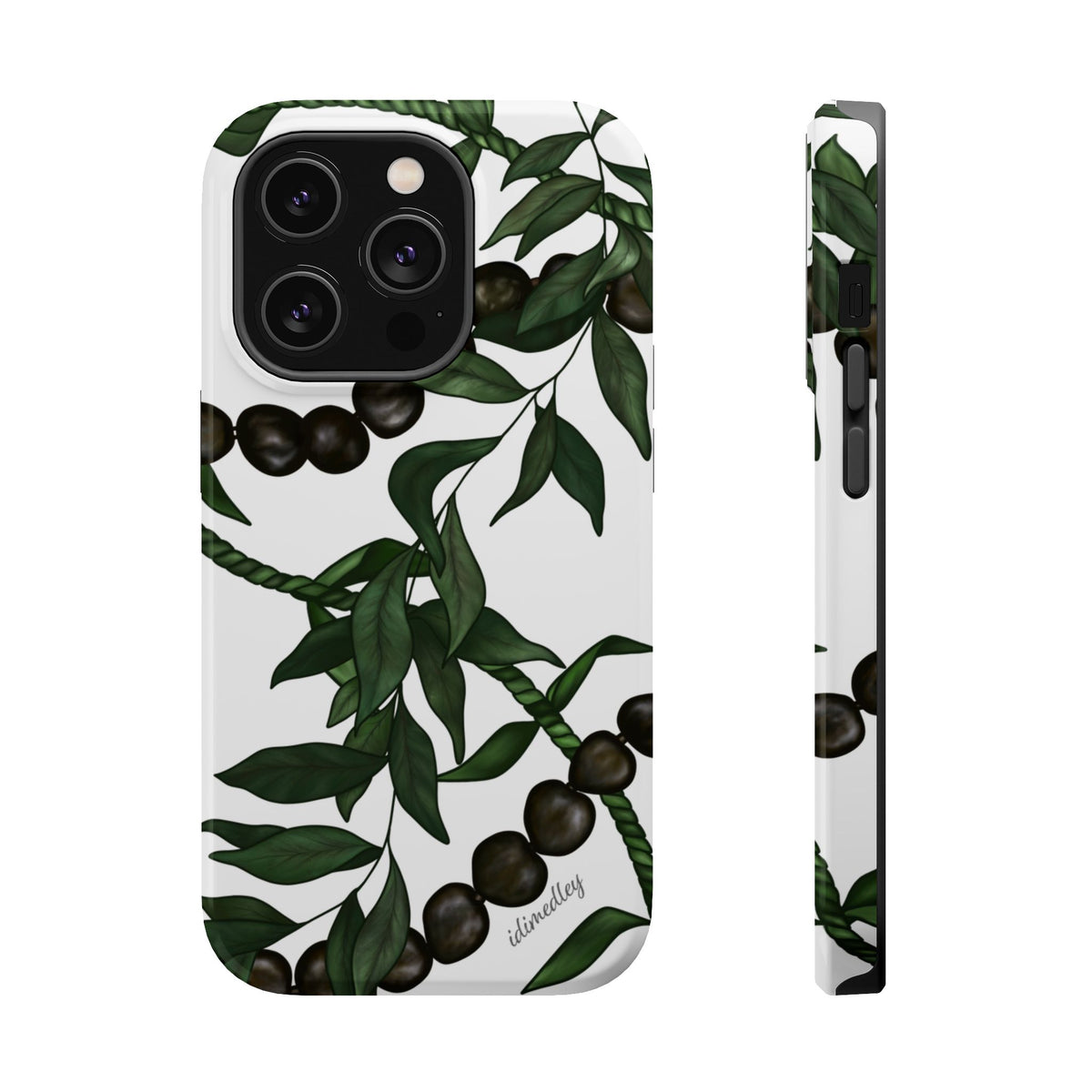 Kukui Nut, Maile, Ti Leaf Lei (White), MAGSAFE