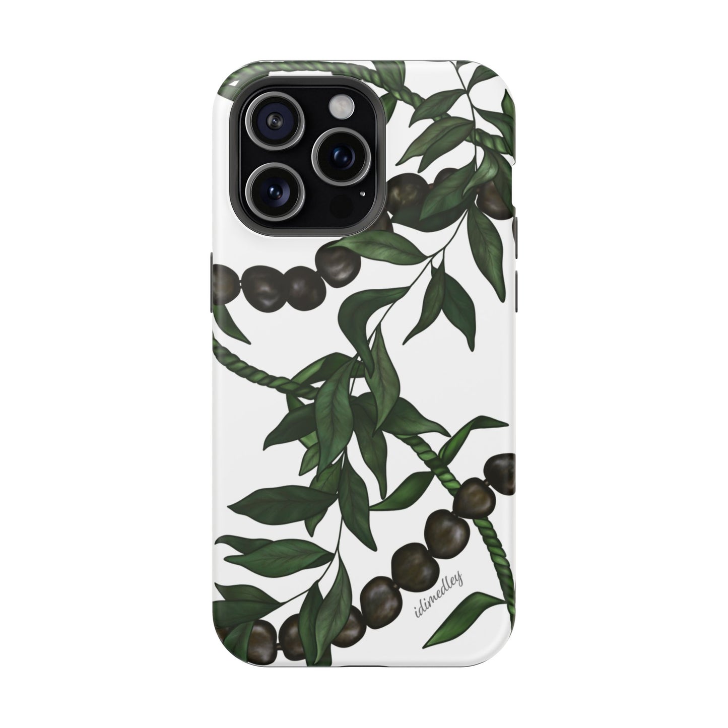 Kukui Nut, Maile, Ti Leaf Lei (White), MagSafe