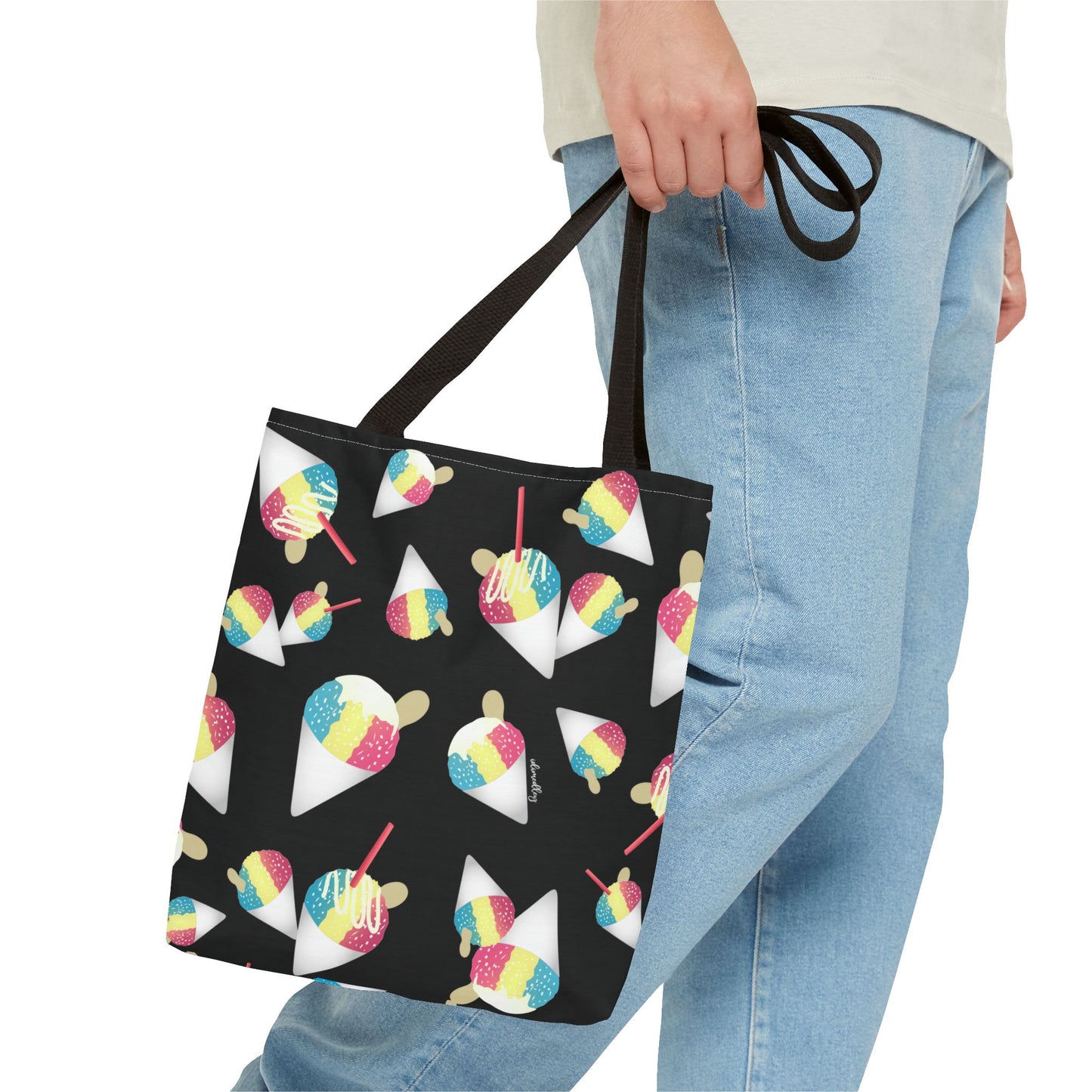 Tote bag- Rainbow Shave Ice/Snow Cones (Black)