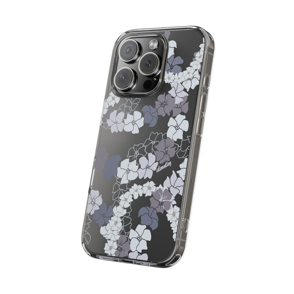Puakenikeni En Face Flower Leis (Blue and Purple) CLEAR Case