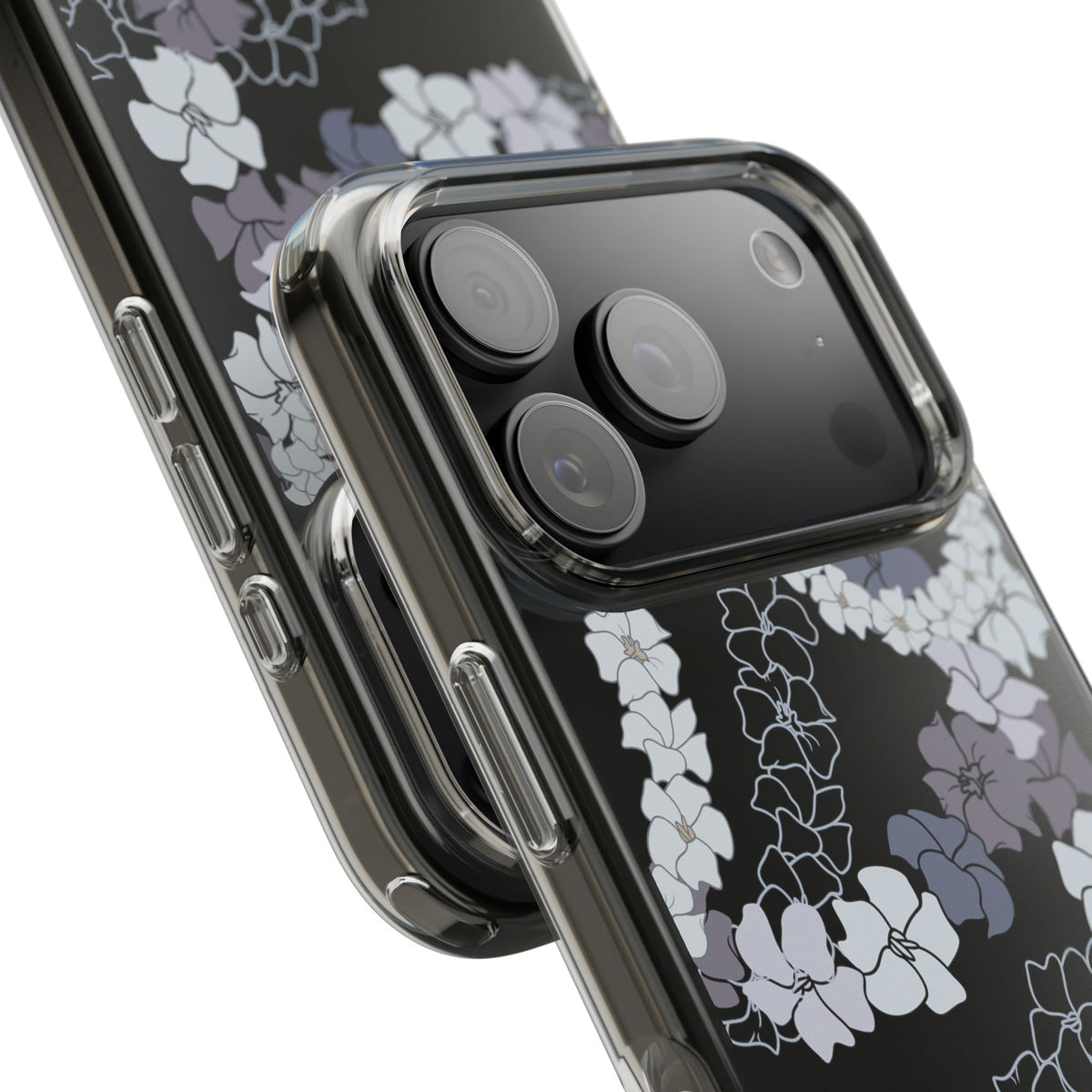 Puakenikeni En Face Flower Leis (Blue and Purple) CLEAR Case