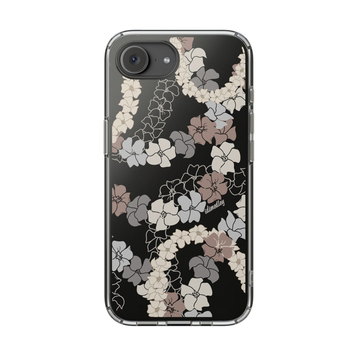 Puakenikeni En Face Flower Leis (Brown and Gray Neutrals) CLEAR Case