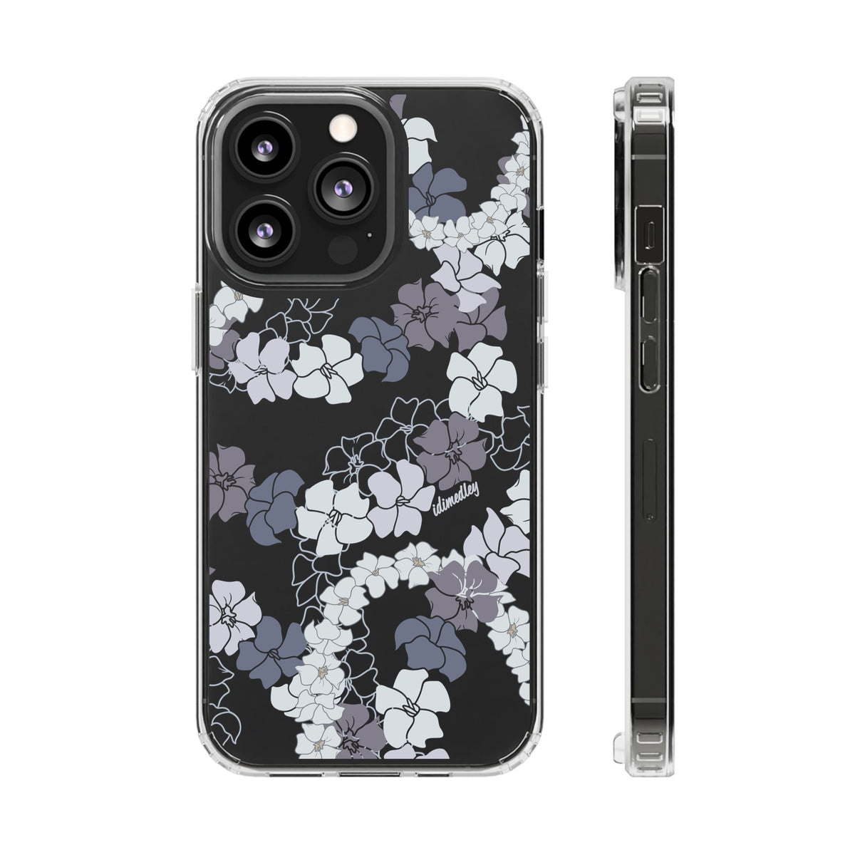 Puakenikeni En Face Flower Leis (Blue and Purple) CLEAR Case