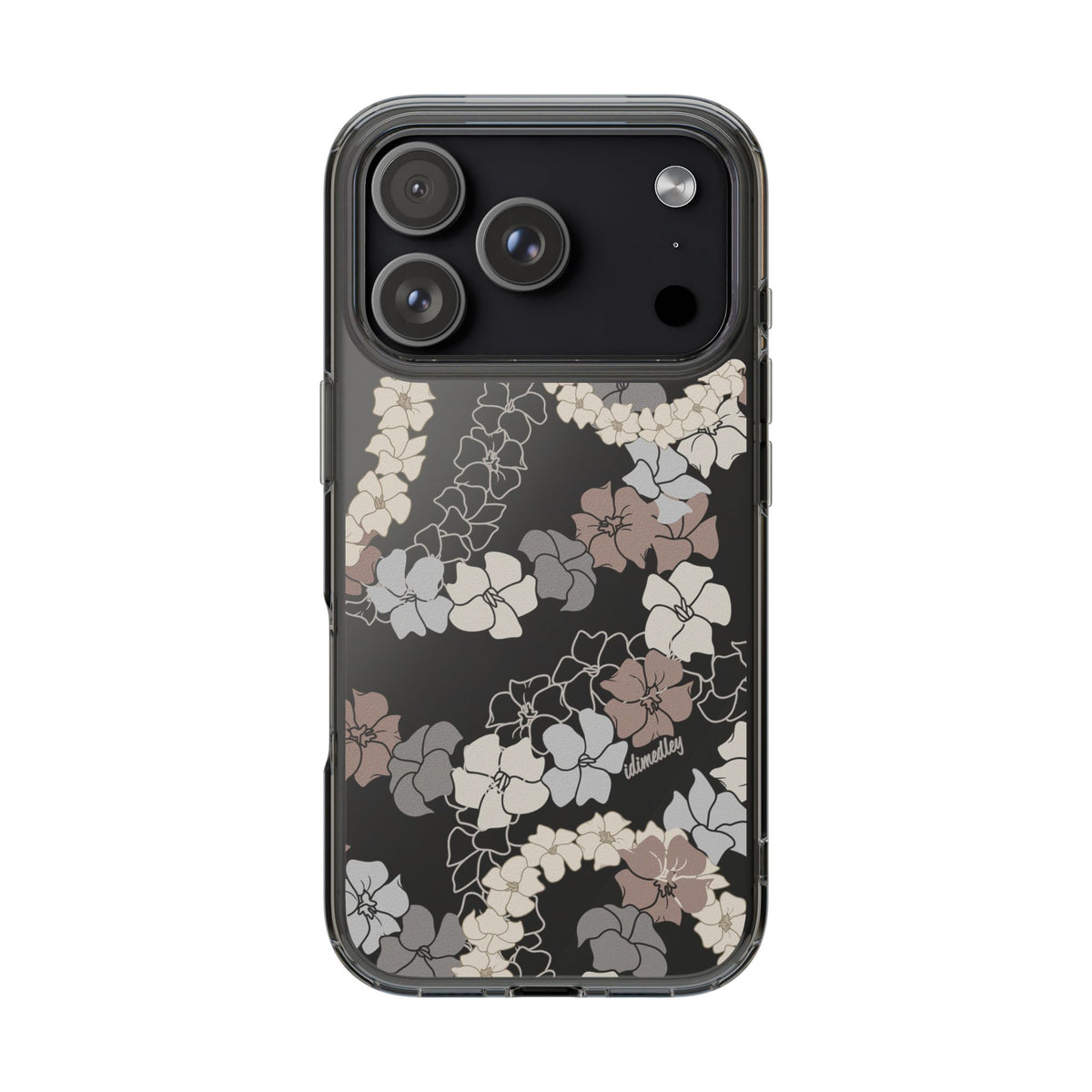 Puakenikeni En Face Flower Leis (Brown and Gray Neutrals) CLEAR Case
