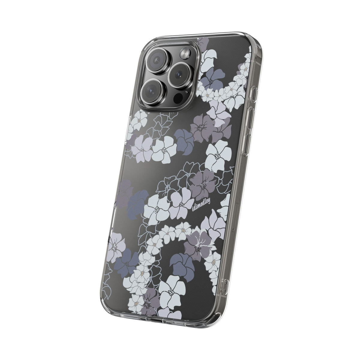 Puakenikeni En Face Flower Leis (Blue and Purple) CLEAR Case