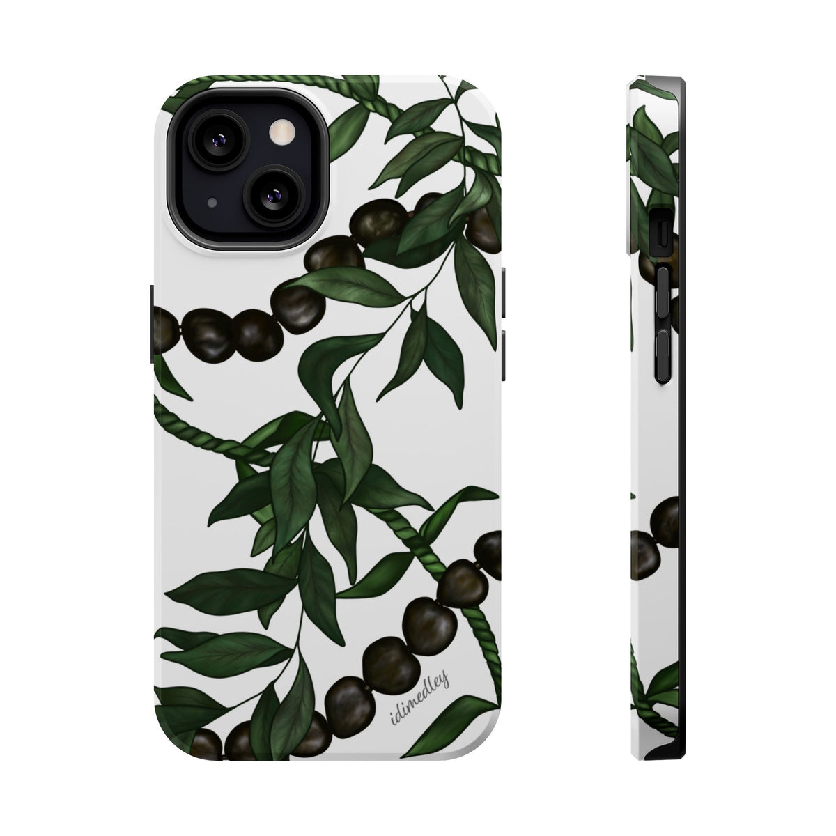 Kukui Nut, Maile, Ti Leaf Lei (White), MAGSAFE