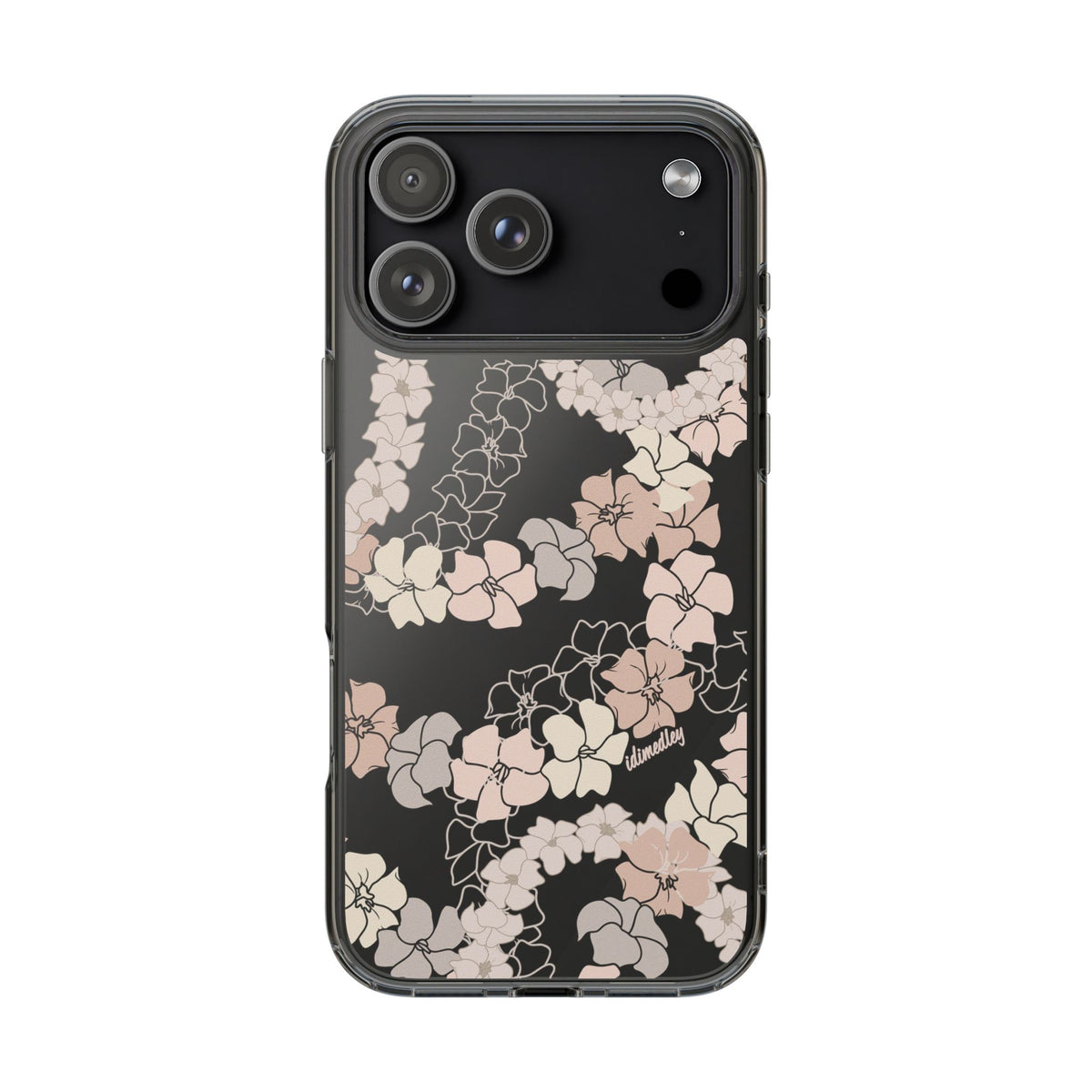 Puakenikeni En Face Flower Leis (Peachy Pinks) CLEAR Case