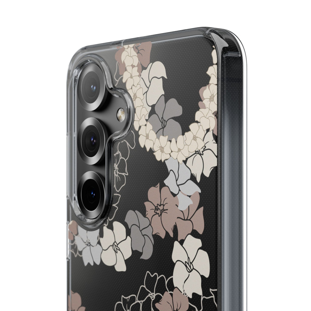 Puakenikeni En Face Flower Leis (Brown and Gray Neutrals) CLEAR Case