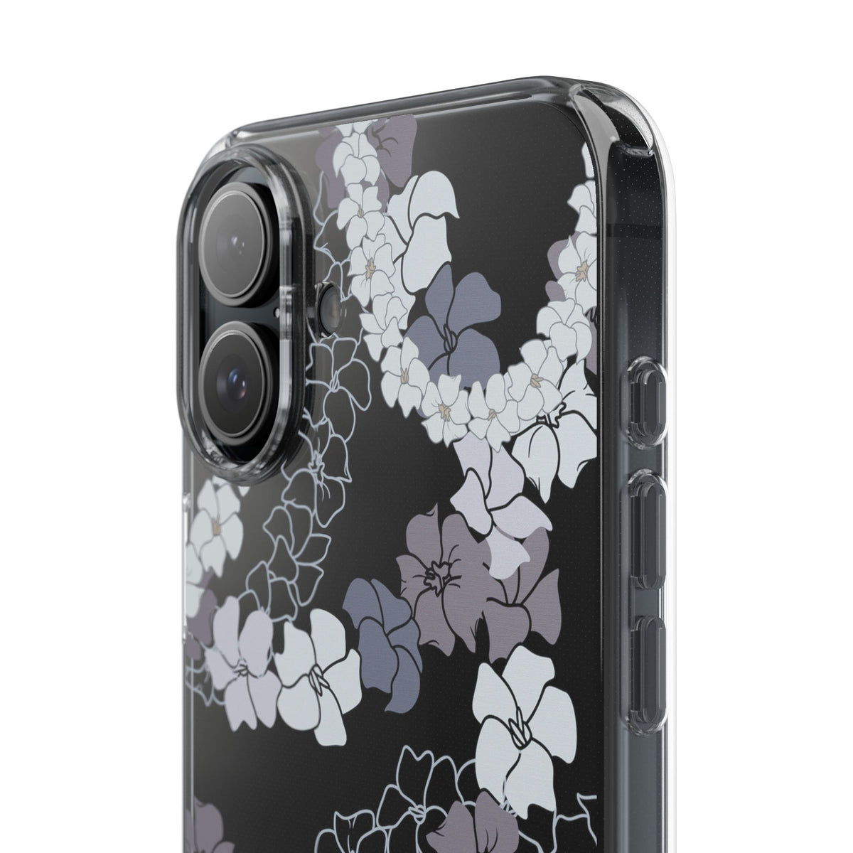 Puakenikeni En Face Flower Leis (Blue and Purple) CLEAR Case