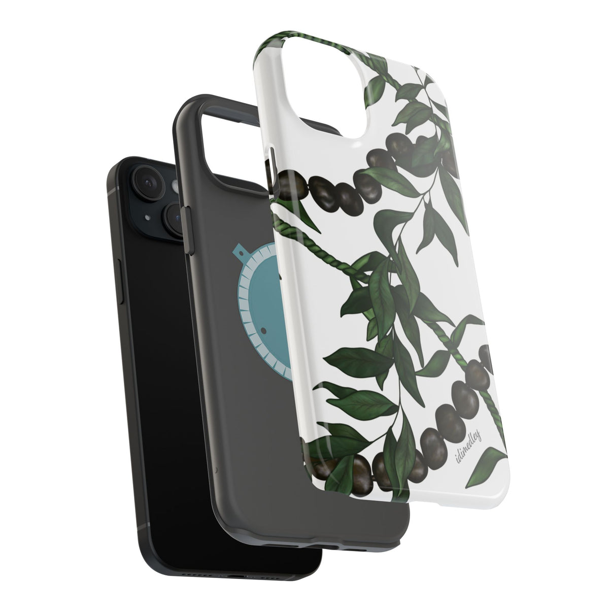 Kukui Nut, Maile, Ti Leaf Lei (White), MAGSAFE