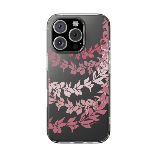 Plumeria Lei in Color Me Pinks CLEAR Case