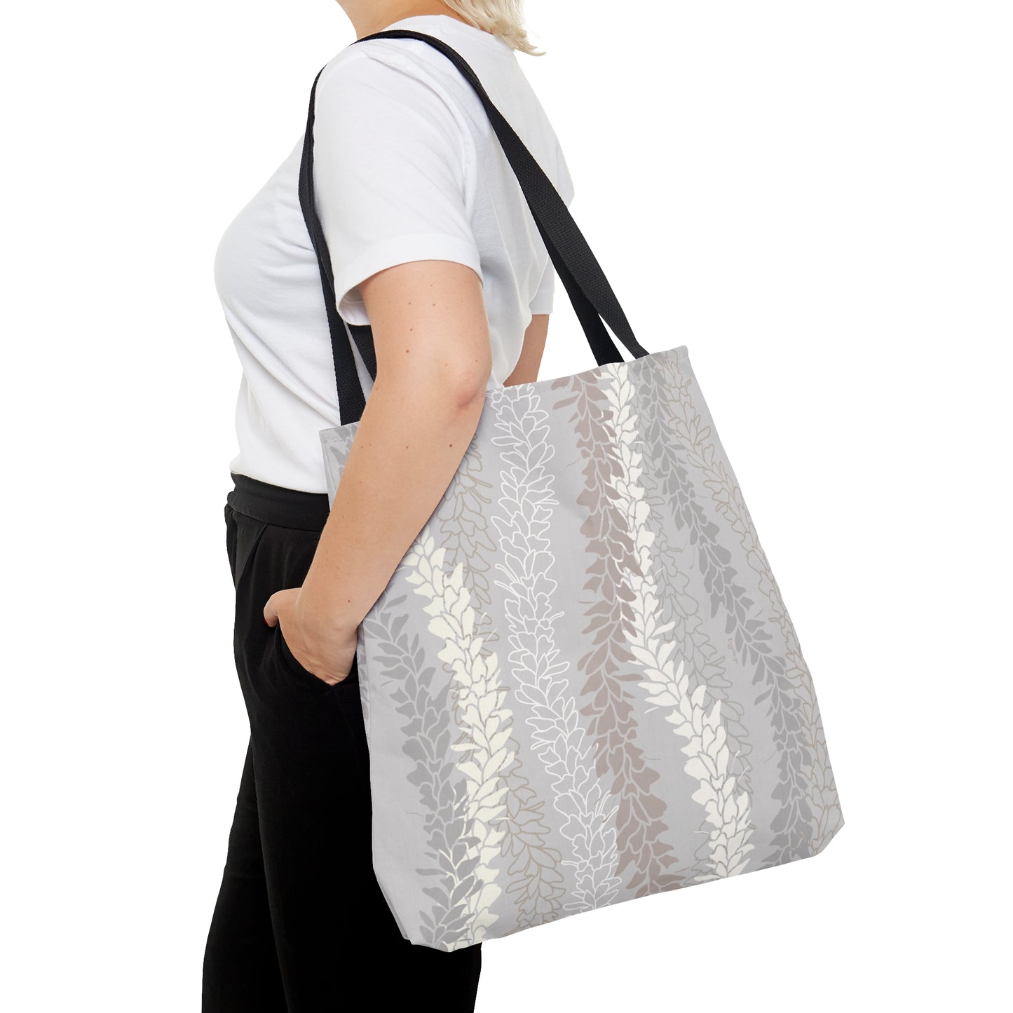 Tote bag- White Ginger Kisses in Gray