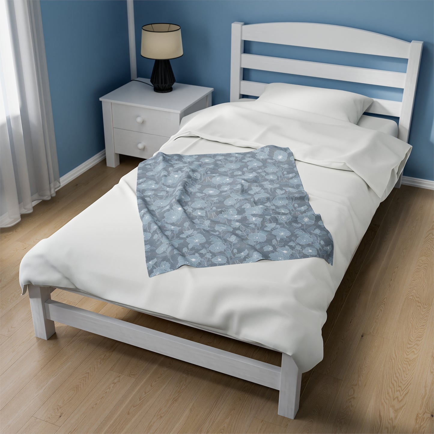 Incredibly Soft Blanket- Pua Kala in Medium Blue