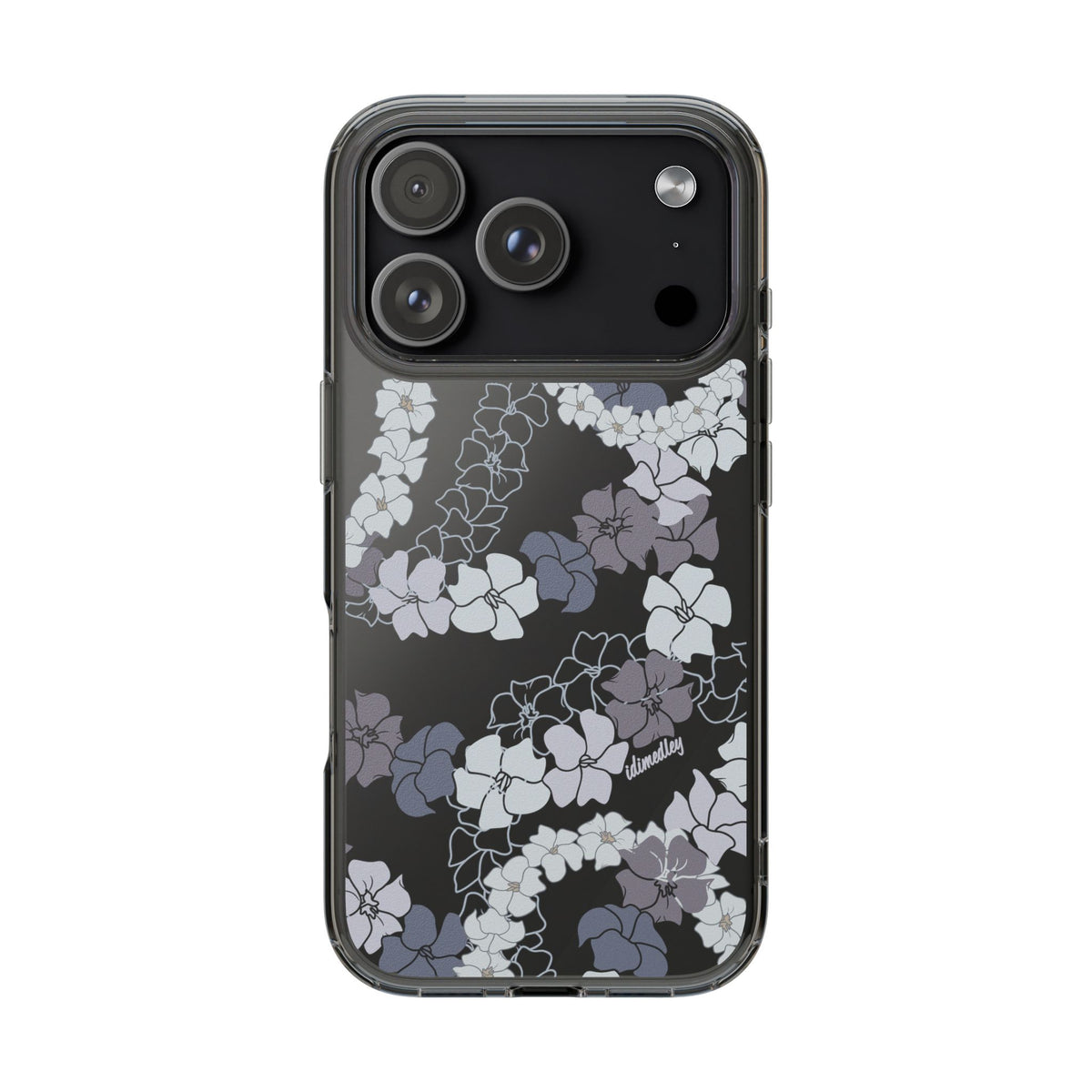 Puakenikeni En Face Flower Leis (Blue and Purple) CLEAR Case