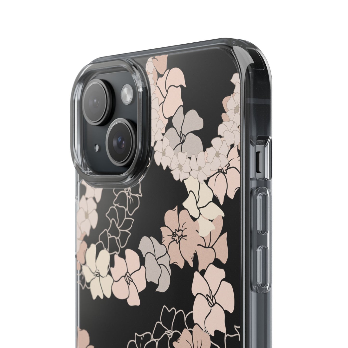 Puakenikeni En Face Flower Leis (Peachy Pinks) CLEAR Case