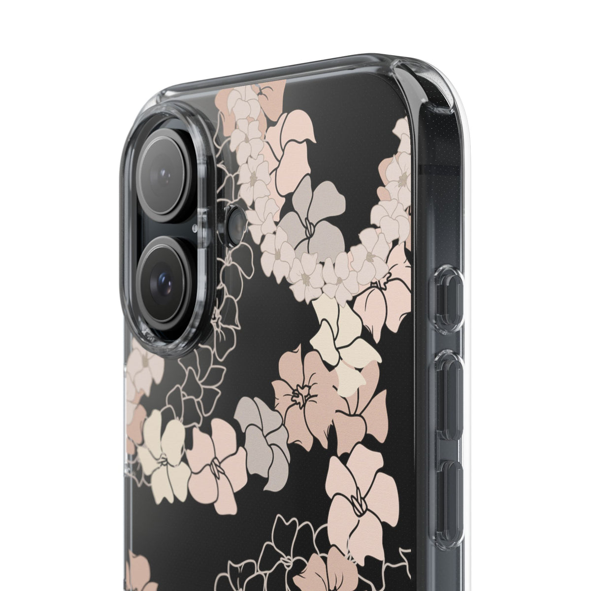 Puakenikeni En Face Flower Leis (Peachy Pinks) CLEAR Case
