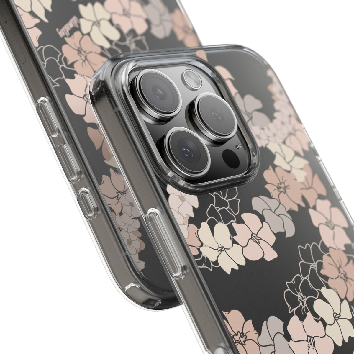 Puakenikeni En Face Flower Leis (Peachy Pinks) CLEAR Case