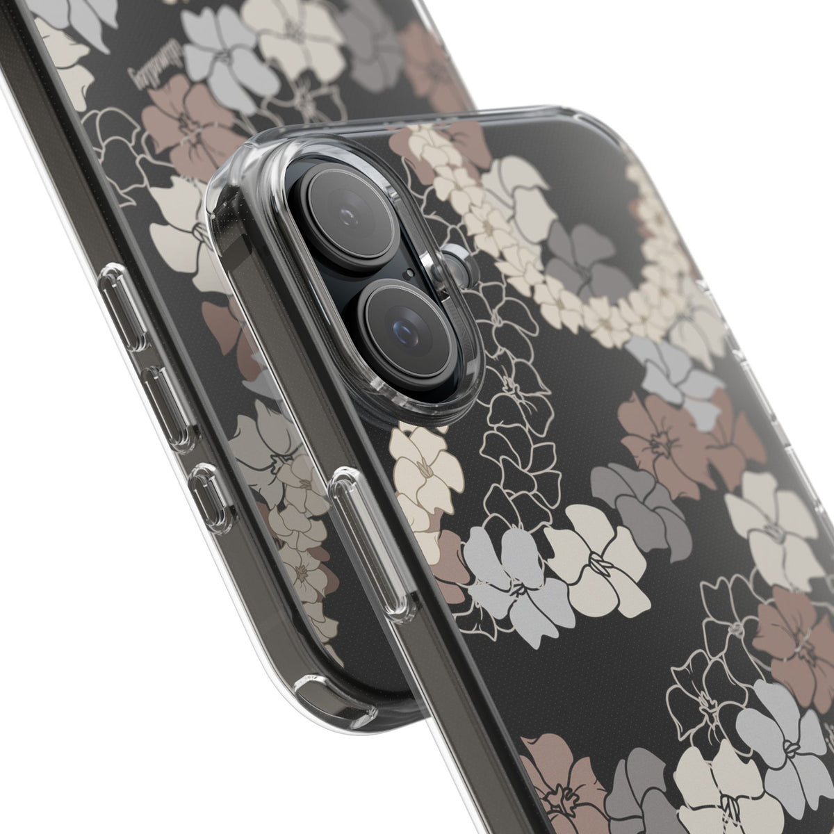Puakenikeni En Face Flower Leis (Brown and Gray Neutrals) CLEAR Case