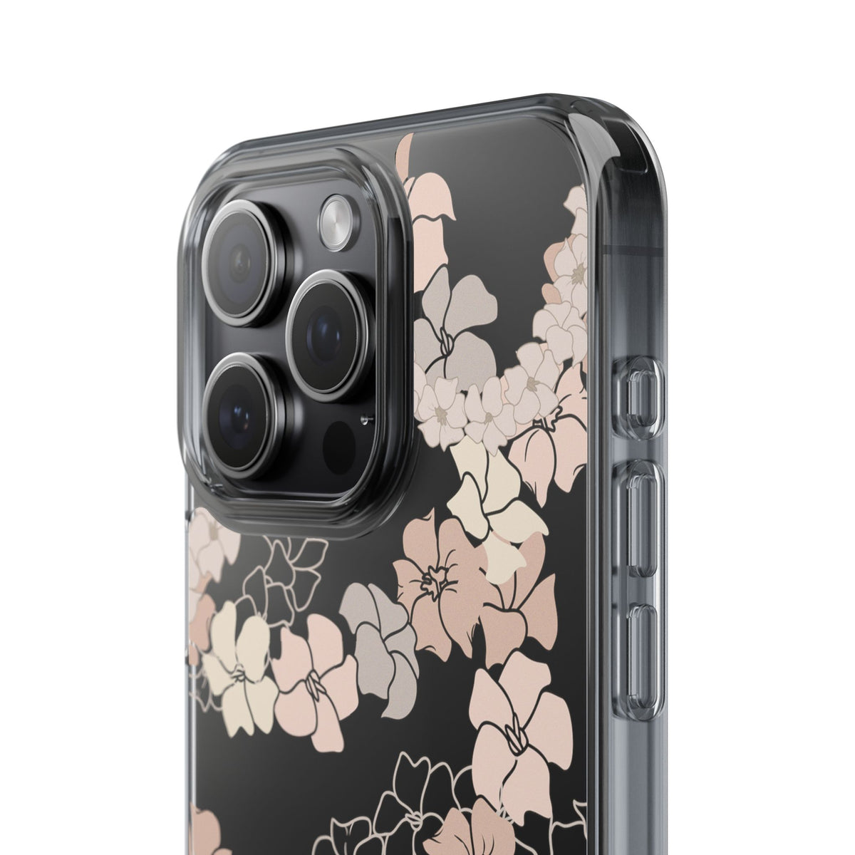 Puakenikeni En Face Flower Leis (Peachy Pinks) CLEAR Case