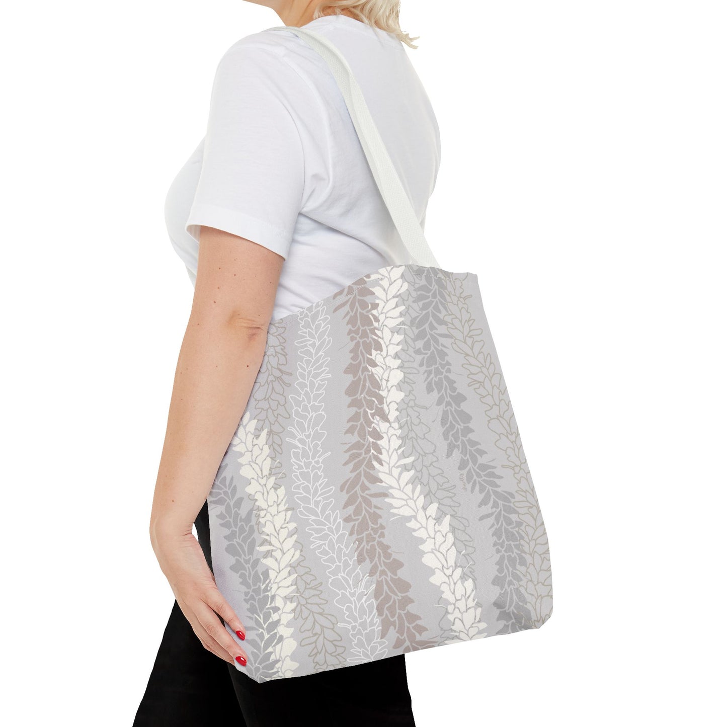 Tote bag- White Ginger Kisses in Gray