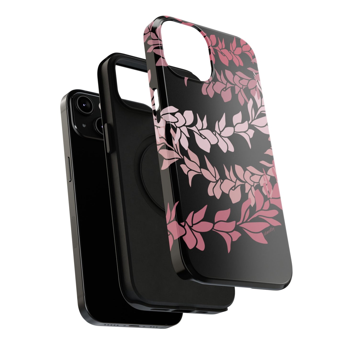Plumeria Leis in Color Me Pinks (Black)