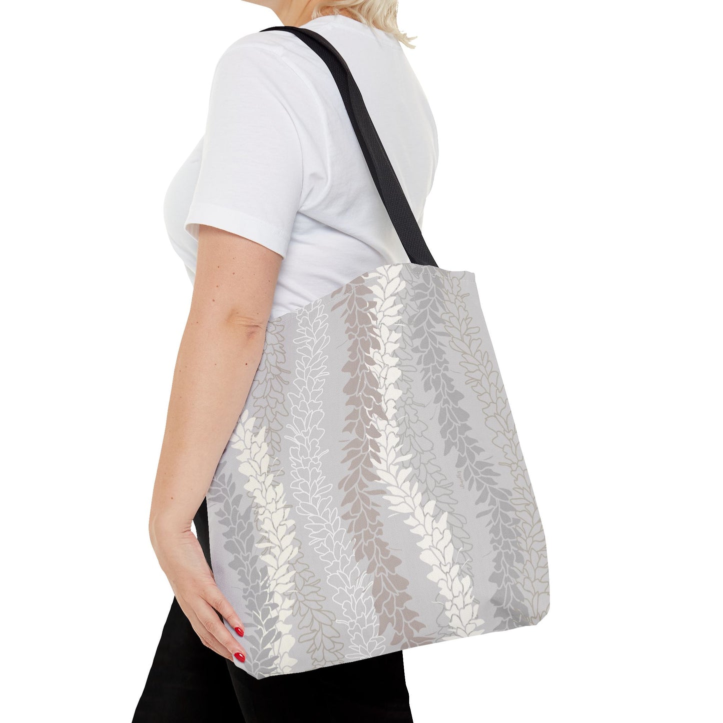 Tote bag- White Ginger Kisses in Gray