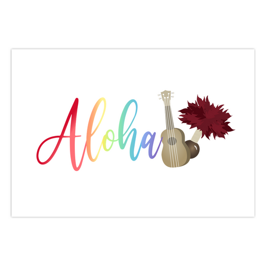 Greeting Cards (1, 5, 10, 25, 50, 100 Pack)- Aloha Ukulele and Uli Uli