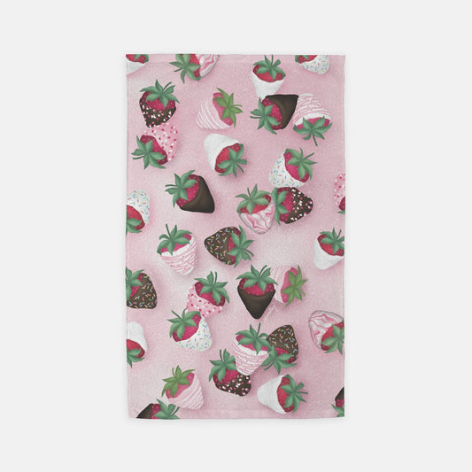 Microfiber Terry Dish or Hand Towel- Strawberry Dipped Confections